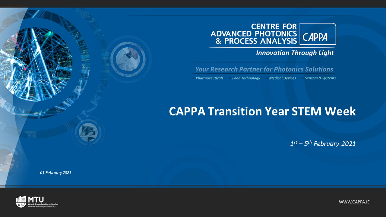 CAPPA Transition Year STEM Week 2021 - CAPPA