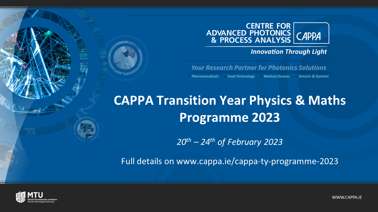 CAPPA TY Physics and Maths Programme 2023 - CAPPA