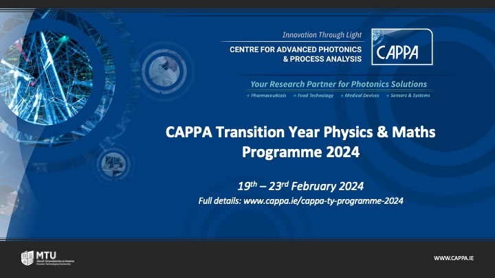 CAPPA TY Physics and Maths Programme 2024 - CAPPA